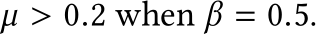  µ > 0.2 when β = 0.5.