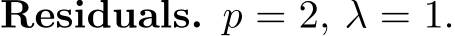  Residuals. p = 2, λ = 1.