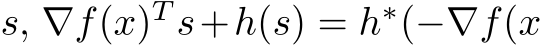  s, ∇f(x)T s+h(s) = h∗(−∇f(x