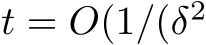  t = O(1/(δ2