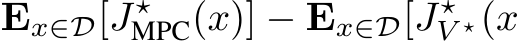 Ex∈D[J⋆MPC(x)] − Ex∈D[J⋆V ⋆(x