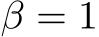  β = 1