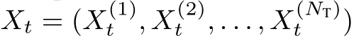  Xt = (X(1)t , X(2)t , . . . , X(NT)t )