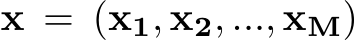  x = (x1, x2, ..., xM)