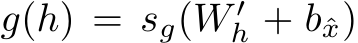  g(h) = sg(W ′h + bˆx)