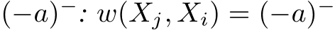  (−a)−: w(Xj, Xi) = (−a)−