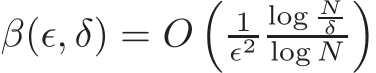  β(ǫ, δ) = O�1ǫ2log Nδlog N�