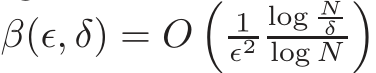  β(ǫ, δ) = O�1ǫ2log Nδlog N�