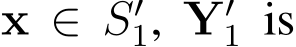  x ∈ S′1, Y′1 is