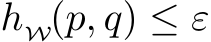  hW(p, q) ≤ ε