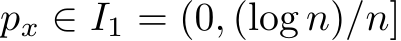  px ∈ I1 = (0, (log n)/n]