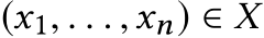 (x1, . . . ,xn) ∈ �X