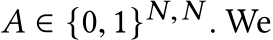  A ∈ {0, 1}N,N . We