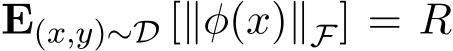  E(x,y)∼D [∥φ(x)∥F] = R