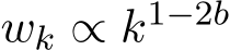  wk ∝ k1−2b