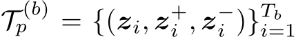  T (b)p = {(zi, z+i , z−i )}Tbi=1