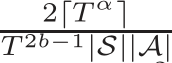 2⌈T α⌉T 2b−1|S||A|