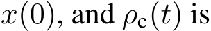  x(0), and ρc(t) is