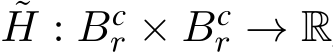 ˜H : Bcr × Bcr → R
