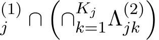 (1)j ∩�∩Kjk=1Λ(2)jk�