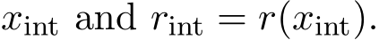  xint and rint = r(xint).