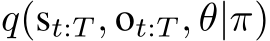  q(st:T , ot:T , θ|π)