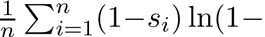 1n�ni=1(1−si) ln(1−