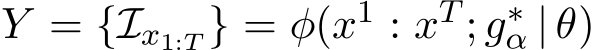  Y = {Ix1:T } = φ(x1 : xT ; g∗α | θ)