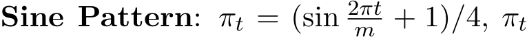  Sine Pattern: πt = (sin 2πtm + 1)/4, πt