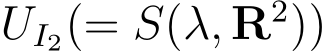  UI2(= S(λ, R2))