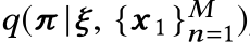  q(π |ξ, {x 1}Mn=1)