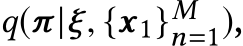  q(π|ξ, {x1}Mn=1),