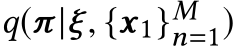  q(π|ξ, {x1}Mn=1)