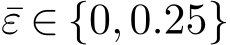 ε ∈ {0,0.25}