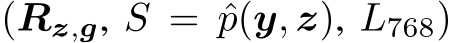  (Rz,g, S = ˆp(y, z), L768)