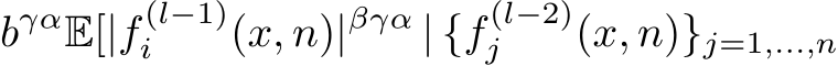  bγαE[|f (l−1)i (x, n)|βγα | {f (l−2)j (x, n)}j=1,...,n
