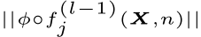 ||φ◦f(l−1)j (X,n)||