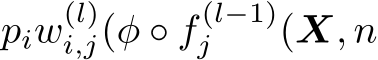 piw(l)i,j(φ ◦ f (l−1)j (X, n