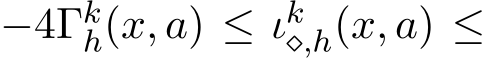  −4Γkh(x, a) ≤ ιk⋄,h(x, a) ≤