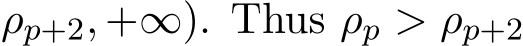 ρp+2, +∞). Thus ρp > ρp+2