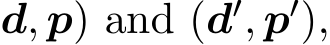 d, p) and (d′, p′),