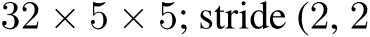  32 × 5 × 5; stride (2, 2