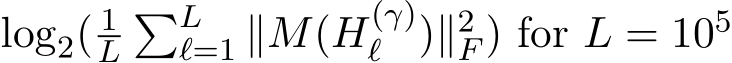  log2( 1L�Lℓ=1 ∥M(H(γ)ℓ )∥2F ) for L = 105