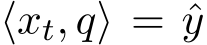  ⟨xt, q⟩ = ˆy