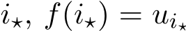  i⋆, f(i⋆) = ui⋆