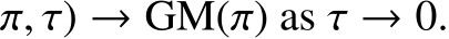 π, τ) → GM(π) as τ → 0.