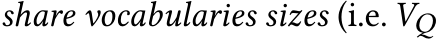  share vocabularies sizes (i.e. VQ