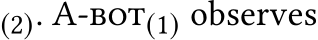 (2). A-bot(1) observes