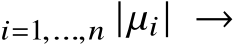 i=1,...,n |µi| →