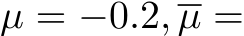  µ = −0.2, µ =